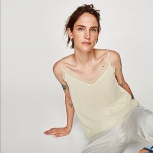 NWT ✨ ZARA Camisole Top with Lace Trim Size XS